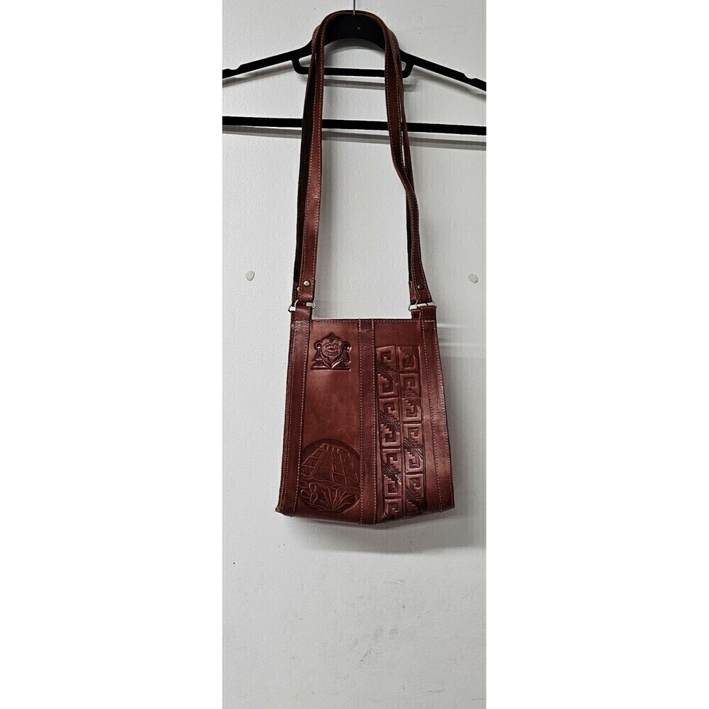 Mexican Hand Tooled Genuine Leather Aztec Handbag Purse